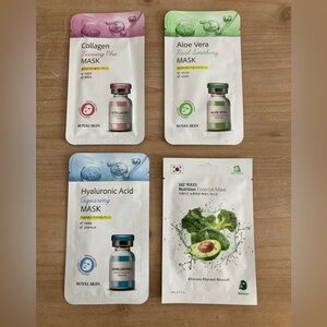 Royal Skin Hyaluronic Acid, Collagen, and Aloe Vera Mask (1 of each)